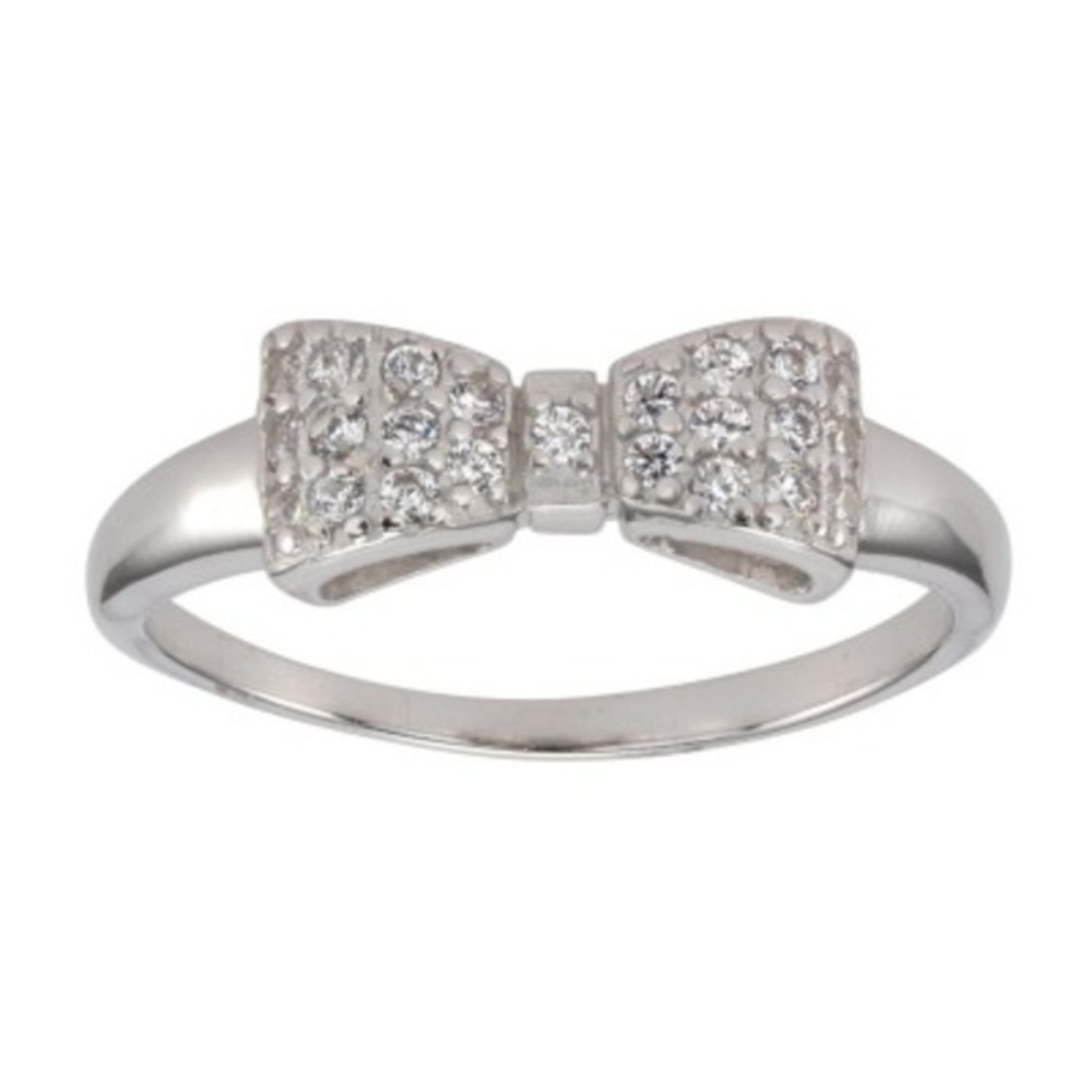 925 SILVER MICRO PAVE CZ BOW RING